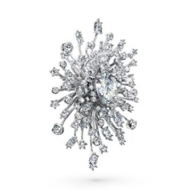 Broche «Galaxy» com diamantes cultivados em laboratório, 15,71 quilates no total, formas variadas, ouro branco de 18 quilates