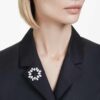 Broche Matrix com corte em pêra, branco, banhado a ródio Broche Matrix com corte em pêra, branco, banhado a ródio