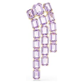 Broche Millenia com corte octogonal, roxo, banhado a dourado Broche Millenia com corte octogonal, roxo, banhado a dourado