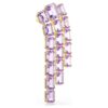 Broche Millenia com corte octogonal, roxo, banhado a dourado Broche Millenia com corte octogonal, roxo, banhado a dourado