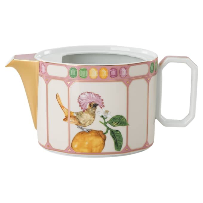 Bule Idyllia em porcelana, com motivo de cristal, pássaro, multicolorido Bule Idyllia em porcelana, com motivo de cristal, pássaro, multicolorido