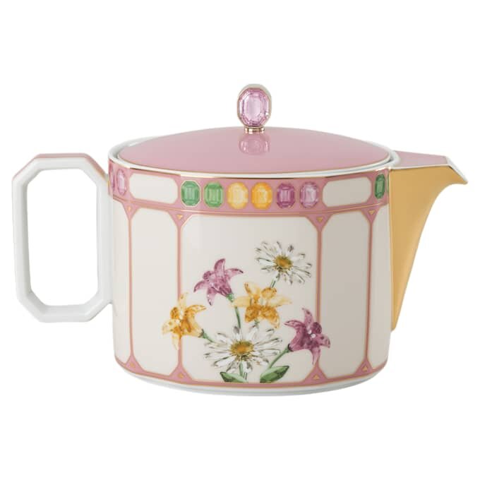 Bule Idyllia em porcelana, com motivo de cristal, pássaro, multicolorido Bule Idyllia em porcelana, com motivo de cristal, pássaro, multicolorido