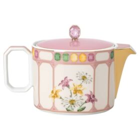 Bule Idyllia em porcelana, com motivo em cristal, papa-moscas, pequeno, multicolorido
