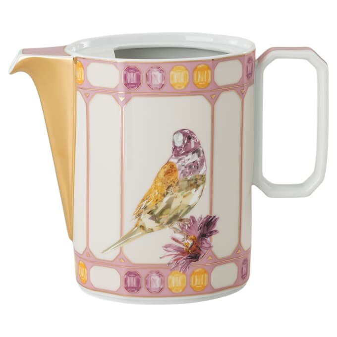Cafeteira Idyllia em porcelana, com motivo de cristal, pássaro, multicolorida Cafeteira Idyllia em porcelana, com motivo de cristal, pássaro, multicolorida