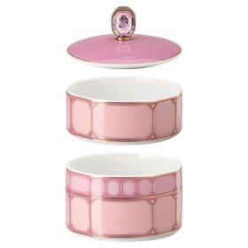 Caixa Signum em porcelana, pequena, rosa
