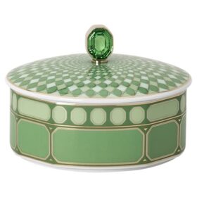 Caixa Signum em porcelana, verde