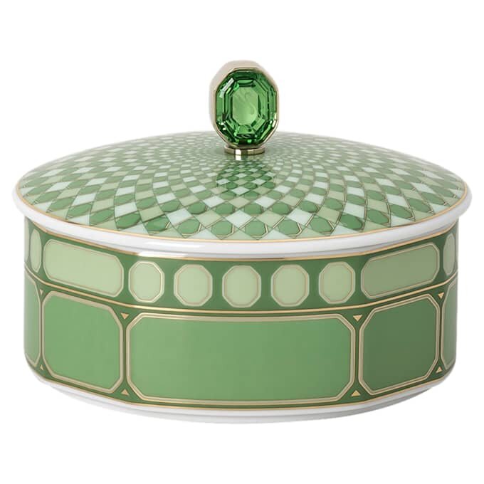 Caixa Signum em porcelana, verde Caixa Signum em porcelana, verde