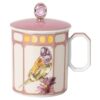 Caneca Idyllia em porcelana, com motivo de cristais, pintassilgo, rosa Caneca Idyllia em porcelana, com motivo de cristais, pintassilgo, rosa