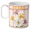 Caneca Idyllia em porcelana, com motivo de cristais, pintassilgo, rosa Caneca Idyllia em porcelana, com motivo de cristais, pintassilgo, rosa