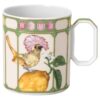 Caneca Idyllia em porcelana, com motivo em cristal, papa-moscas, verde