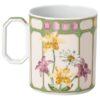 Caneca Idyllia em porcelana, com motivo em cristal, papa-moscas, verde