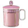 Caneca Signum com tampa, em porcelana, cor-de-rosa Caneca Signum com tampa, em porcelana, cor-de-rosa