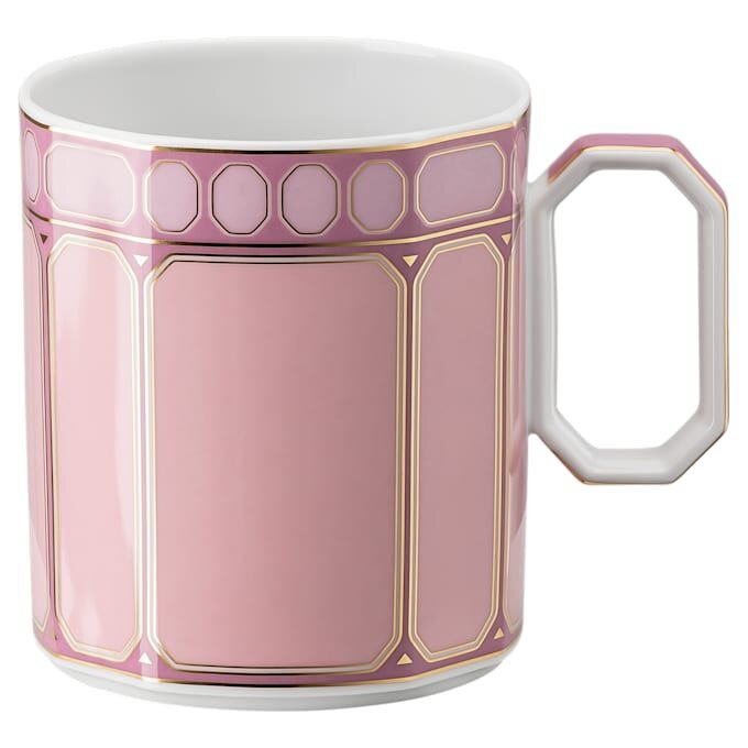 Caneca Signum com tampa, em porcelana, cor-de-rosa Caneca Signum com tampa, em porcelana, cor-de-rosa