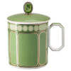 Caneca Signum com tampa, em porcelana, verde Caneca Signum com tampa, em porcelana, verde