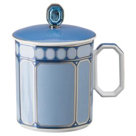 Caneca Signum com tampa, porcelana, azul