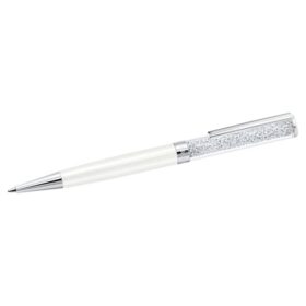 Caneta esferográfica Crystalline Branca, Lacada a Branco, Cromada