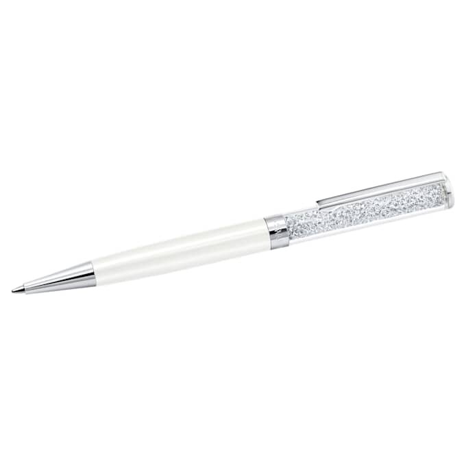 Caneta esferográfica Crystalline Branca, Lacada a Branco, Cromada Caneta esferográfica Crystalline Branca, Lacada a Branco, Cromada