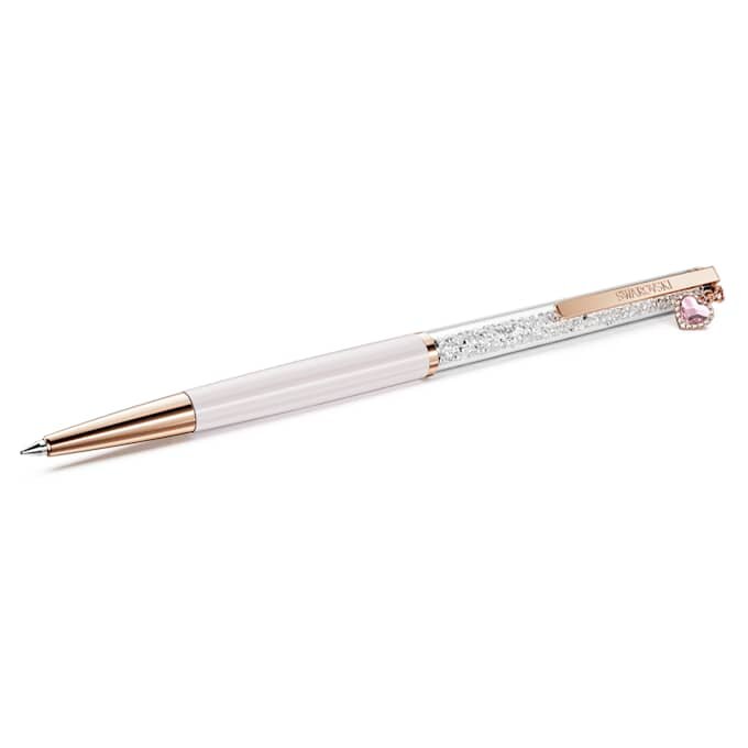 Caneta esferográfica Crystalline com cristais em forma de coração, rosa, lacada a rosa, banhada a ouro rosa Caneta esferográfica Crystalline com cristais em forma de coração, rosa, lacada a rosa, banhada a ouro rosa