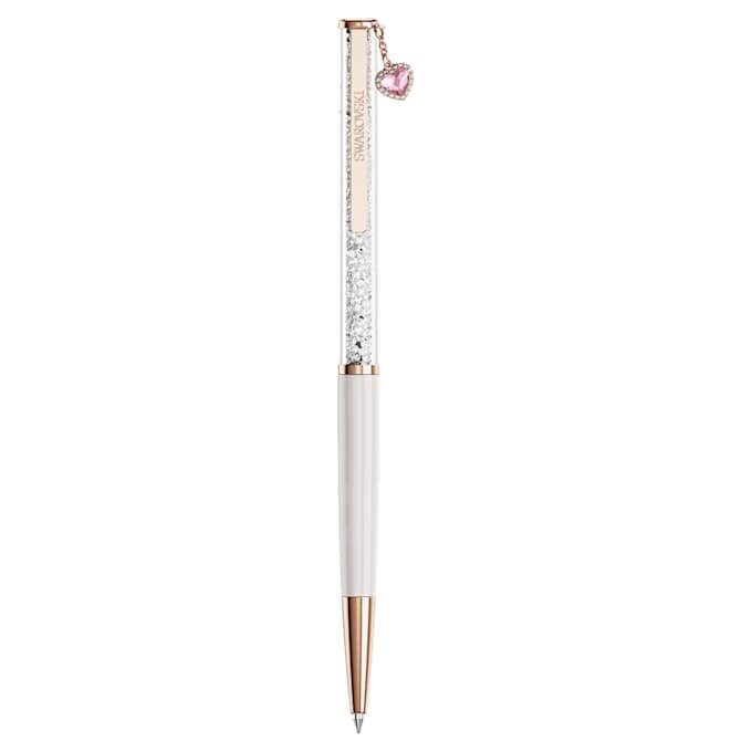 Caneta esferográfica Crystalline com cristais em forma de coração, rosa, lacada a rosa, banhada a ouro rosa Caneta esferográfica Crystalline com cristais em forma de coração, rosa, lacada a rosa, banhada a ouro rosa