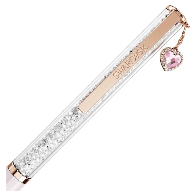Caneta esferográfica Crystalline com cristais em forma de coração, rosa, lacada a rosa, banhada a ouro rosa Caneta esferográfica Crystalline com cristais em forma de coração, rosa, lacada a rosa, banhada a ouro rosa