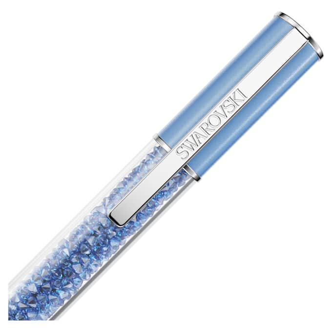 Caneta esferográfica Crystalline com cristais Recreated™, azul, lacada a azul, cromada Caneta esferográfica Crystalline com cristais Recreated™, azul, lacada a azul, cromada