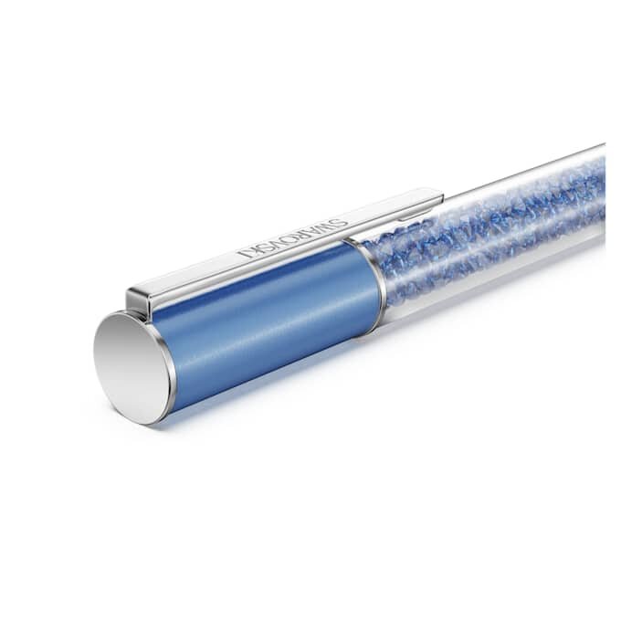 Caneta esferográfica Crystalline com cristais Recreated™, azul, lacada a azul, cromada Caneta esferográfica Crystalline com cristais Recreated™, azul, lacada a azul, cromada