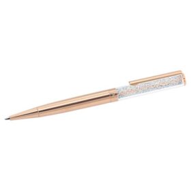 Caneta esferográfica Crystalline em tom de ouro rosa, banhada a ouro rosa