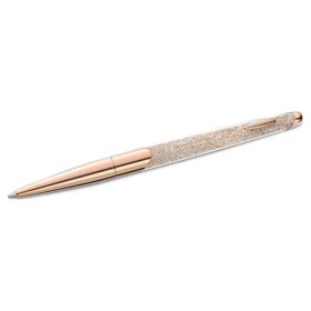 Caneta esferográfica Crystalline em tom de ouro rosa, banhada a ouro rosa