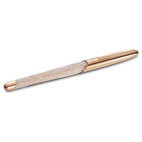 Caneta esferográfica Crystalline em tom de ouro rosa, com acabamento banhado a ouro rosa