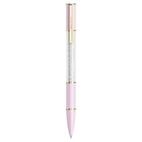 Caneta esferográfica Crystalline rosa, banhada a ouro