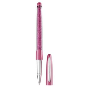 Caneta esferográfica Crystalline rosa, cromada