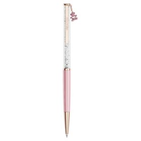 Caneta esferográfica Crystalline Teddy, rosa, lacada a rosa, banhada a ouro rosa