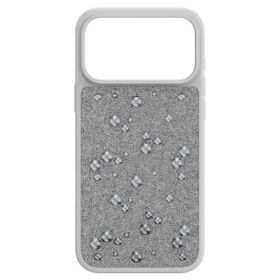 Capa para smartphone com cristais de face plana, iPhone® 17 Pro Max, tom prateado
