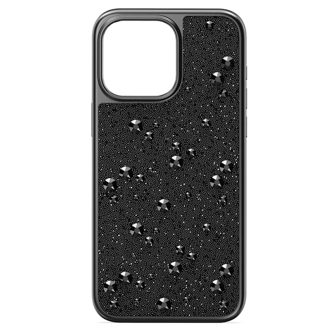 Capa para smartphone com cristais de fundo plano, iPhone® 15 Pro Max, preta Capa para smartphone com cristais de fundo plano, iPhone® 15 Pro Max, preta