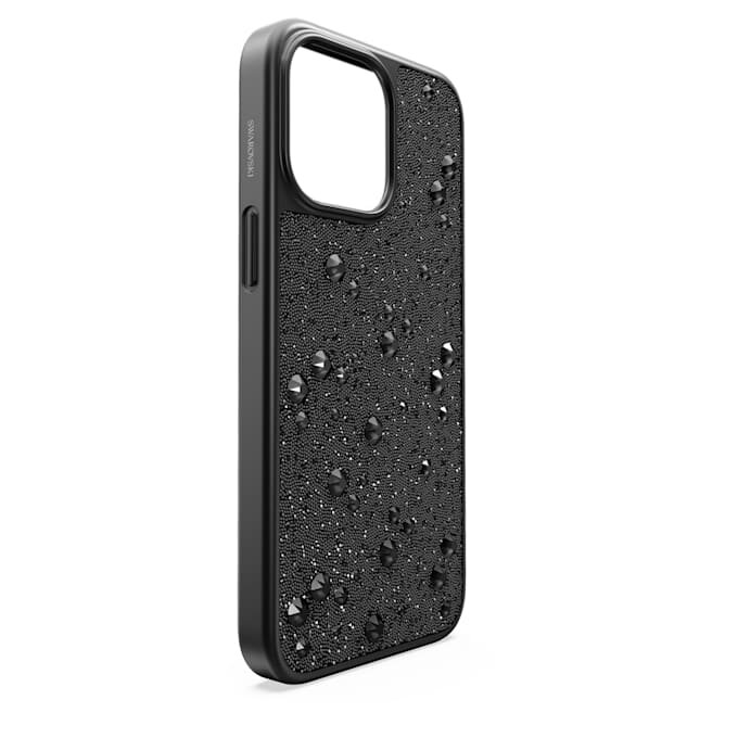 Capa para smartphone com cristais de fundo plano, iPhone® 15 Pro Max, preta Capa para smartphone com cristais de fundo plano, iPhone® 15 Pro Max, preta