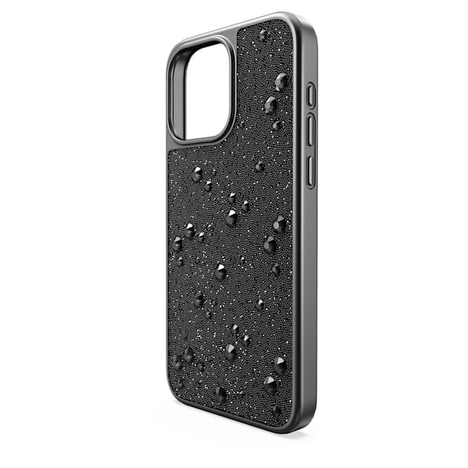 Capa para smartphone com cristais de fundo plano, iPhone® 15 Pro Max, preta Capa para smartphone com cristais de fundo plano, iPhone® 15 Pro Max, preta