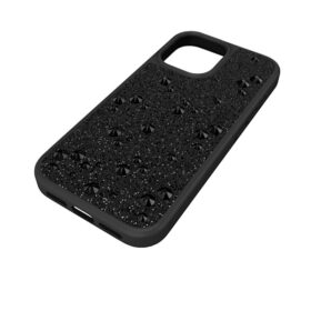 Capa para smartphone com cristais de fundo plano, iPhone® 17, preta