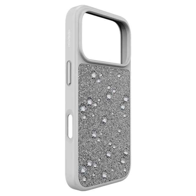 Capa para smartphone com cristais de fundo plano, iPhone® 17 Pro, tom prateado Capa para smartphone com cristais de fundo plano, iPhone® 17 Pro, tom prateado