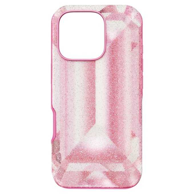 Capa para smartphone com motivo de cristais em relevo, iPhone® 16 Pro, rosa Capa para smartphone com motivo de cristais em relevo, iPhone® 16 Pro, rosa