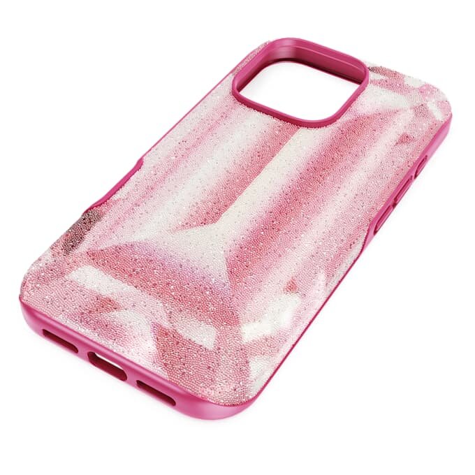 Capa para smartphone com motivo de cristais em relevo, iPhone® 16 Pro, rosa Capa para smartphone com motivo de cristais em relevo, iPhone® 16 Pro, rosa