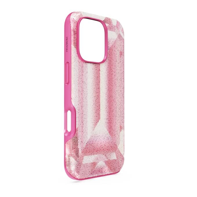 Capa para smartphone com motivo de cristais em relevo, iPhone® 16 Pro, rosa Capa para smartphone com motivo de cristais em relevo, iPhone® 16 Pro, rosa
