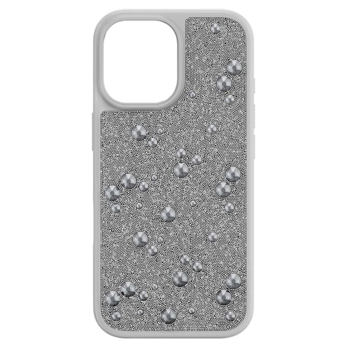 Capa para smartphone High com cristais na parte traseira plana, iPhone® 17, tom prateado Capa para smartphone High com cristais na parte traseira plana, iPhone® 17, tom prateado