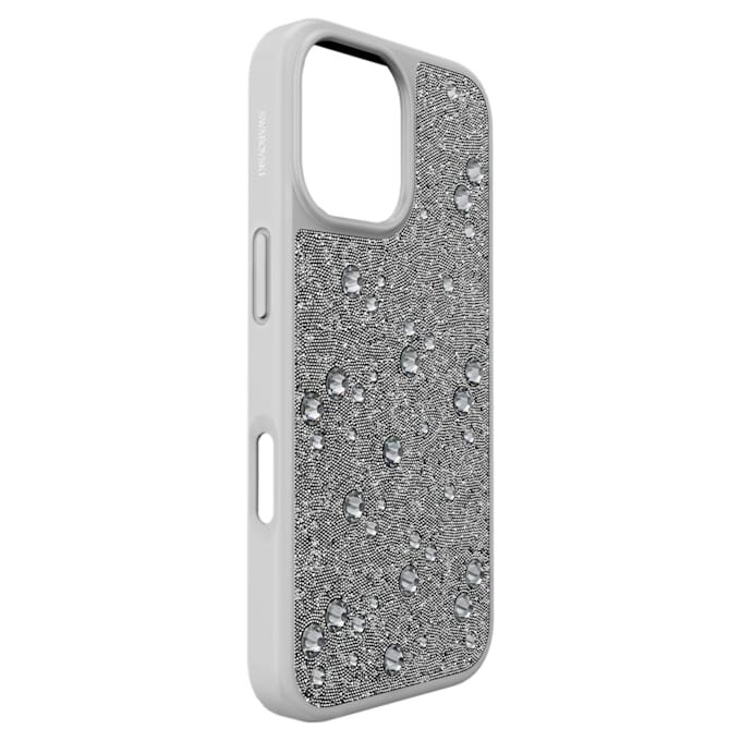 Capa para smartphone High com cristais na parte traseira plana, iPhone® 17, tom prateado Capa para smartphone High com cristais na parte traseira plana, iPhone® 17, tom prateado