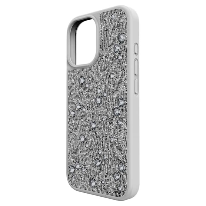 Capa para smartphone High com cristais na parte traseira plana, iPhone® 17, tom prateado Capa para smartphone High com cristais na parte traseira plana, iPhone® 17, tom prateado