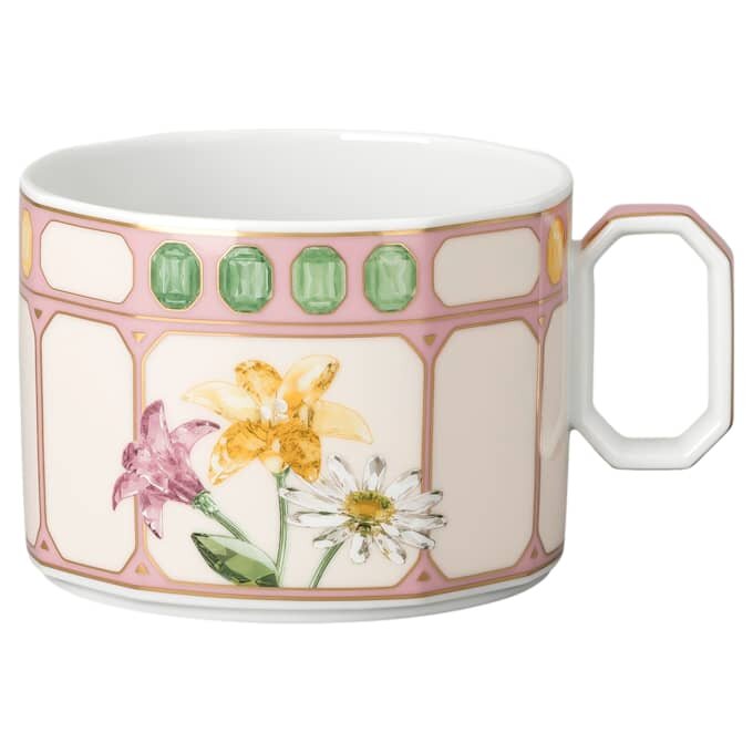 Chávena Combi Idyllia com pires em porcelana, motivo «Crystal Print», bouquet, multicolorida Chávena Combi Idyllia com pires em porcelana, motivo «Crystal Print», bouquet, multicolorida
