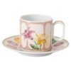 Chávena de café expresso Idyllia com pires, em porcelana, com motivo em cristal, cor de limão, multicolorida Chávena de café expresso Idyllia com pires, em porcelana, com motivo em cristal, cor de limão, multicolorida