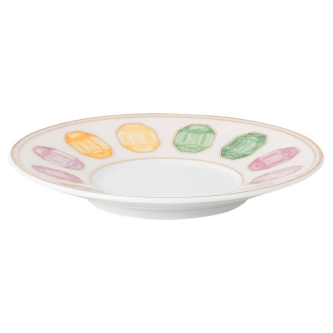 Chávena de café expresso Idyllia com pires, em porcelana, com motivo em cristal, cor de limão, multicolorida Chávena de café expresso Idyllia com pires, em porcelana, com motivo em cristal, cor de limão, multicolorida