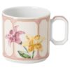 Chávena de café expresso Idyllia com pires, em porcelana, com motivo em cristal, cor de limão, multicolorida Chávena de café expresso Idyllia com pires, em porcelana, com motivo em cristal, cor de limão, multicolorida