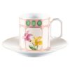 Chávena de café Idyllia com pires, em porcelana, com motivo em cristal, flores, multicolorida Chávena de café Idyllia com pires, em porcelana, com motivo em cristal, flores, multicolorida