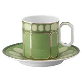 Chávena de café Signum com pires, em porcelana, verde